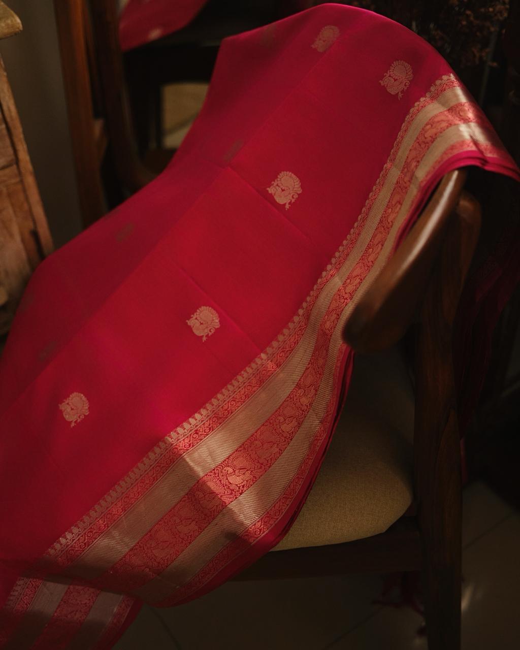Pink Handloom Silk Saree