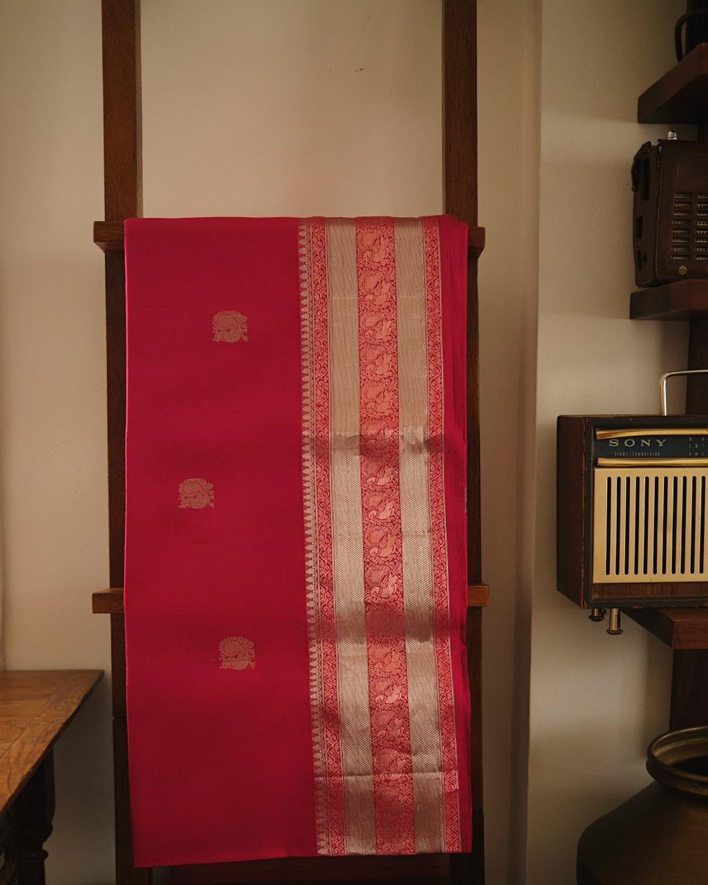 Pink Handloom Silk Saree